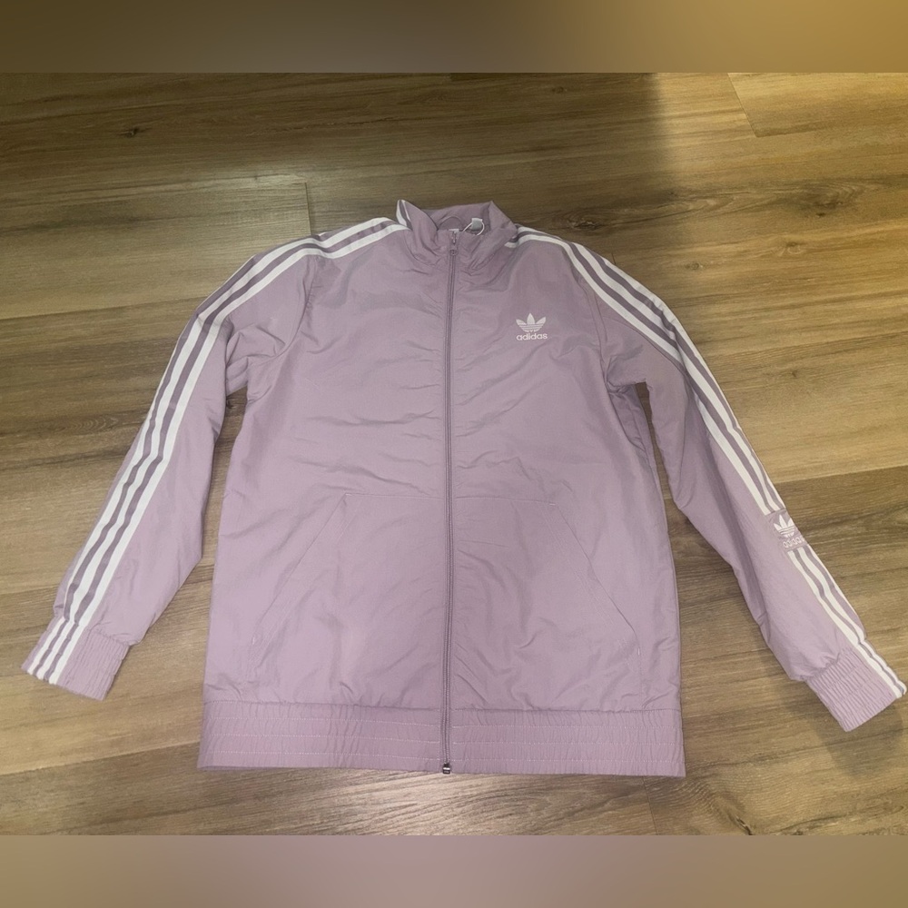 Kids Adidas Pastel Purple Track Jacket with White Accents XL NWT
